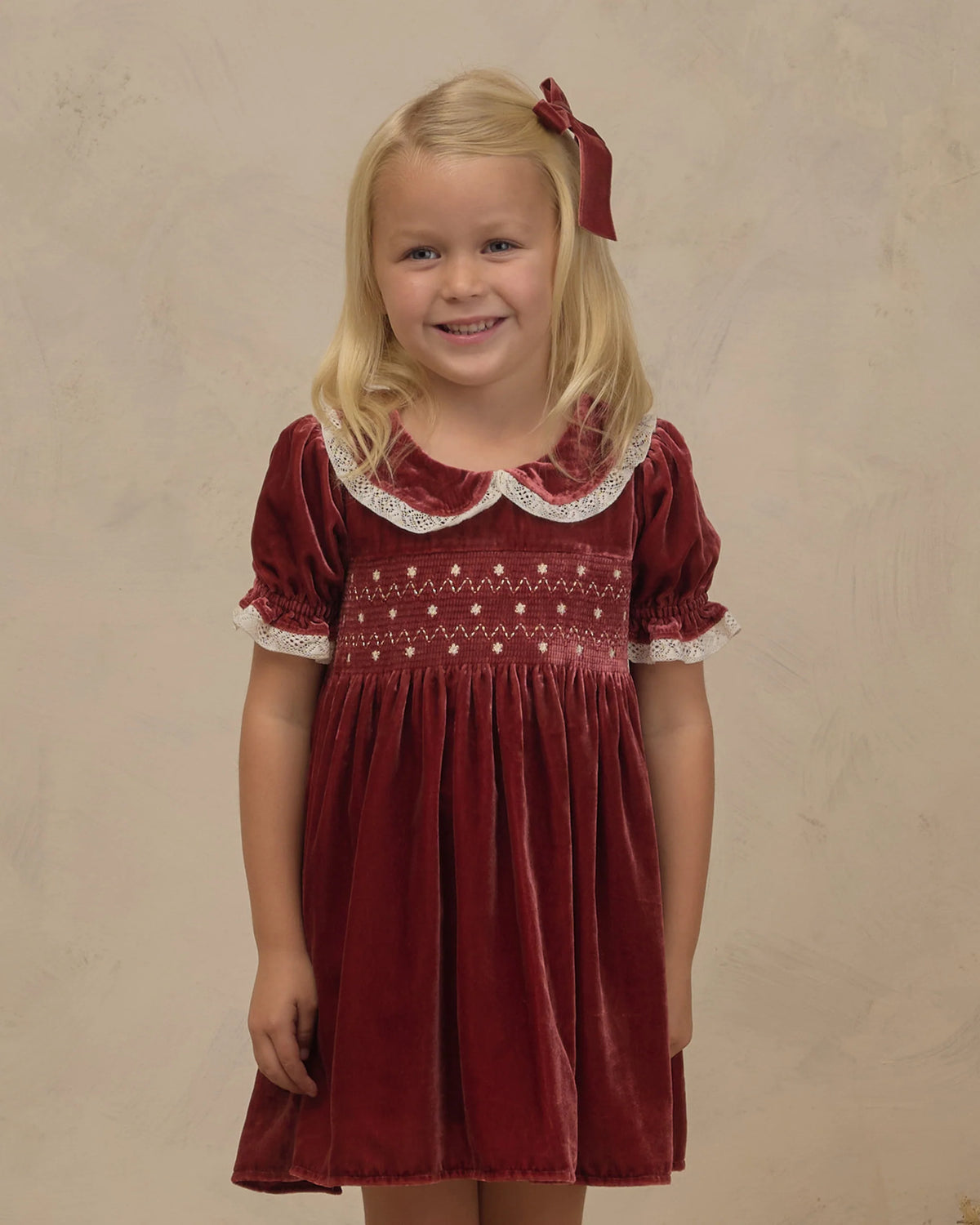 Velvet Bow Set-Green/Ruby