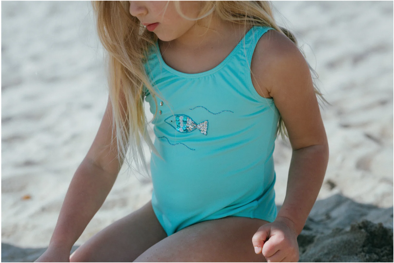 Wild Wawa-Fish Swimsuit Azure 6-12M