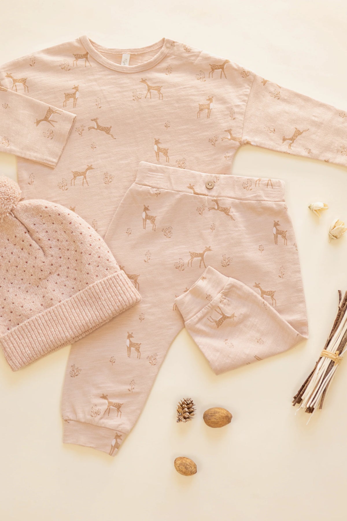 Long Sleeve Tee + Pant Set 2-3Y Fawns