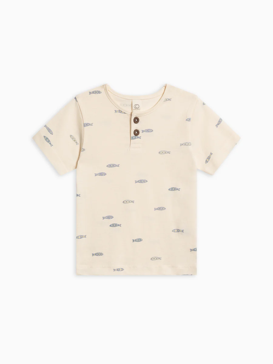Colored Organics- Organic Reef Short Sleeve Henley