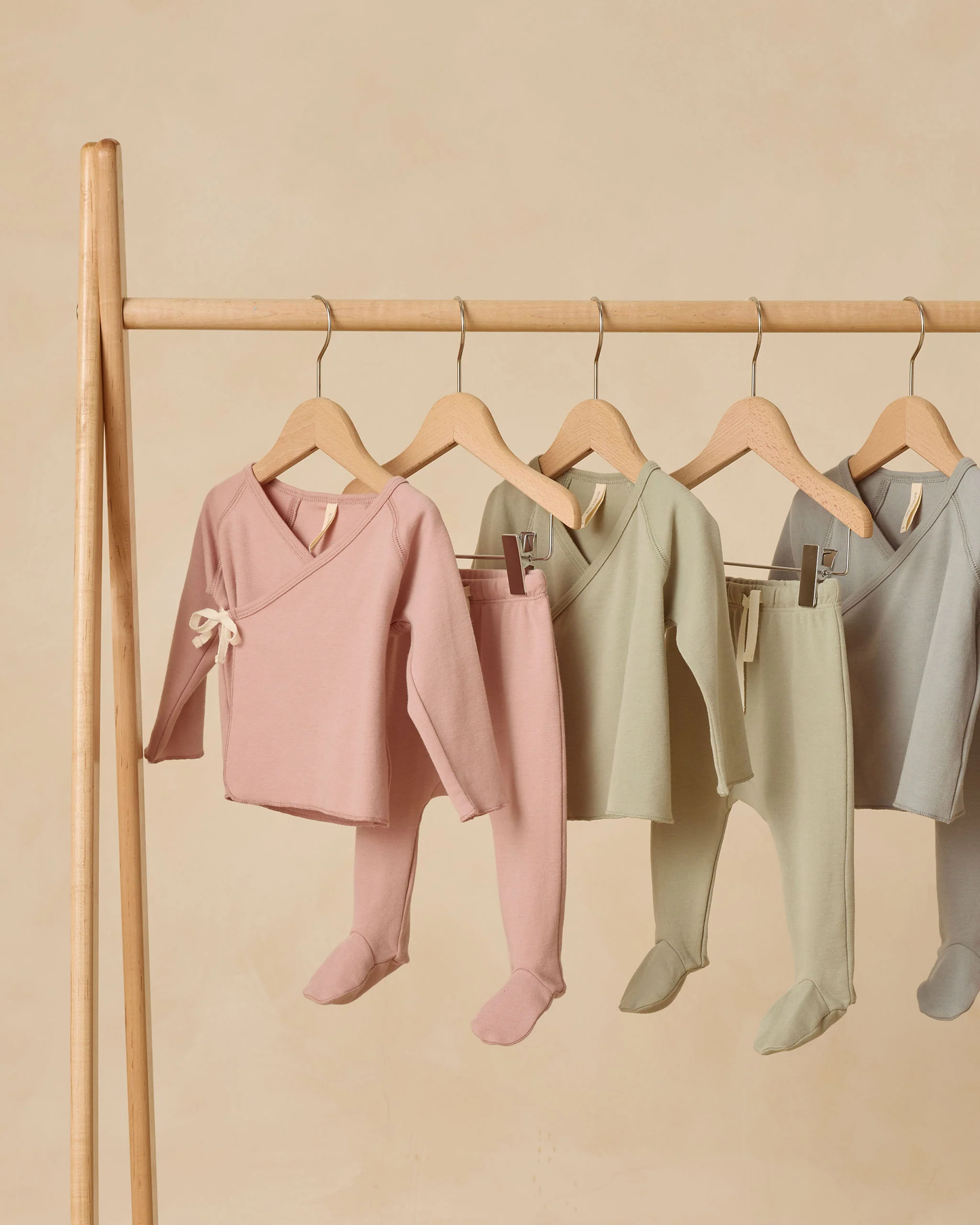 Quincy Mae- Wrap Top + Footed Pant Set