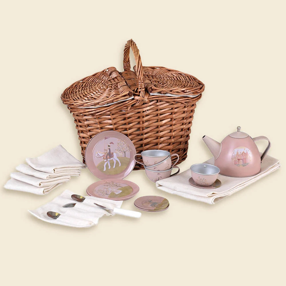 Princess Tin Tea Set In a Basket