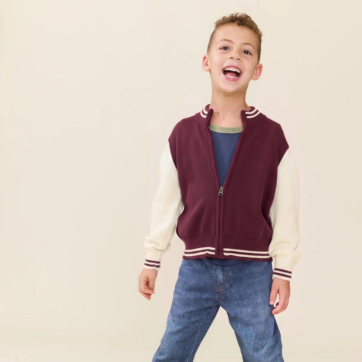 Varsity Zip Sweater