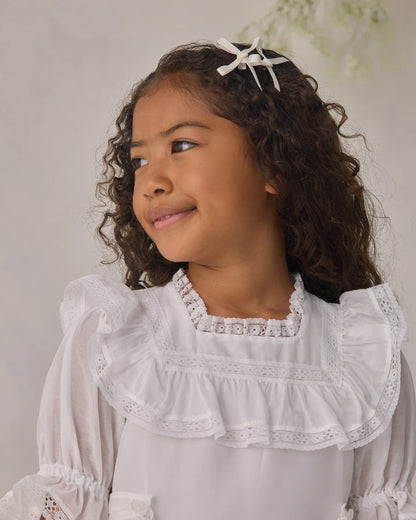 Mini Satin Ribbon Bows -Pearl/Ivory