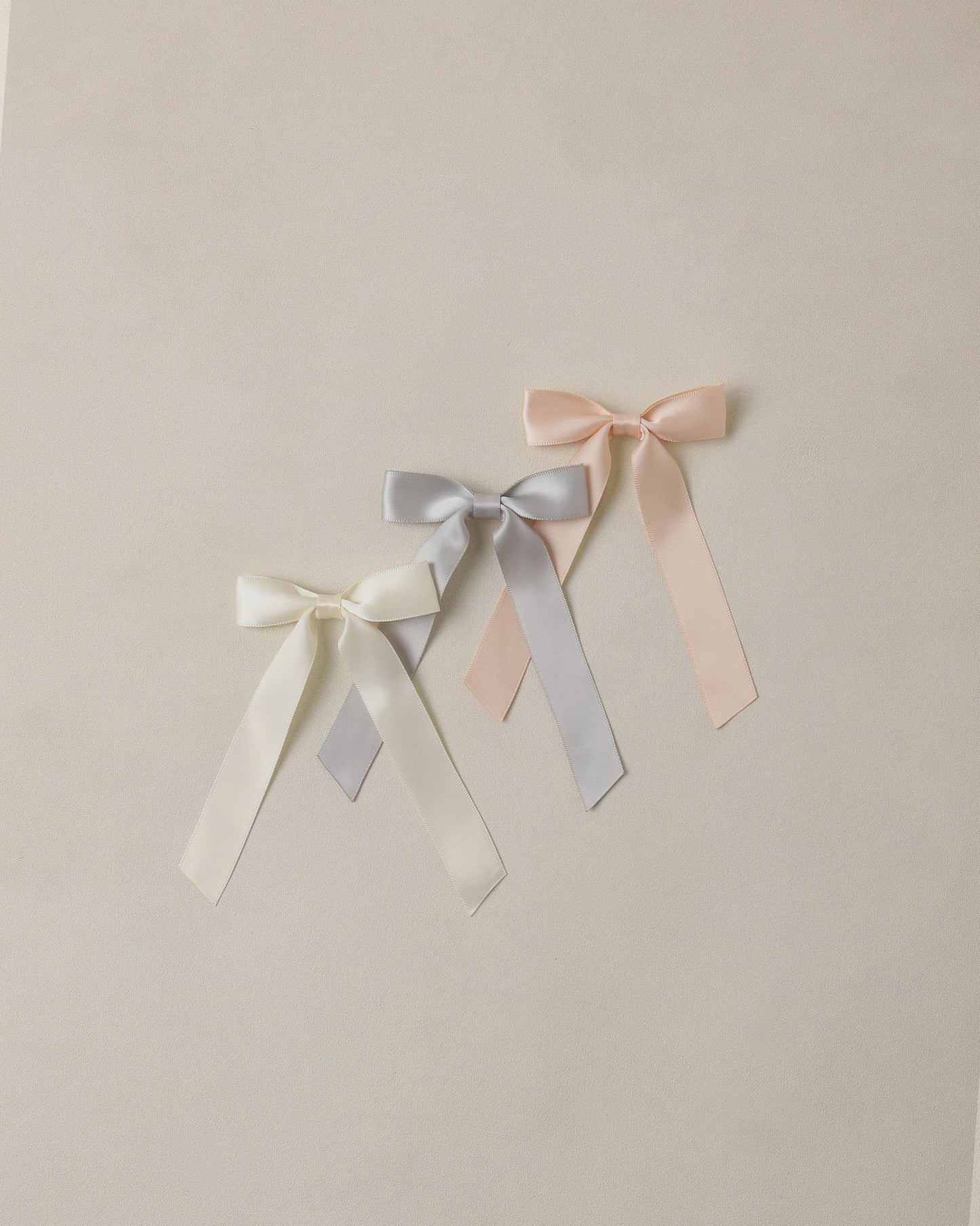 Satin Ribbon Bows- Pearl/ Ivory/ Mist O/S
