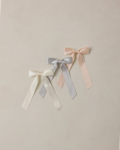 Satin Ribbon Bows- Pearl/ Ivory/ Mist O/S