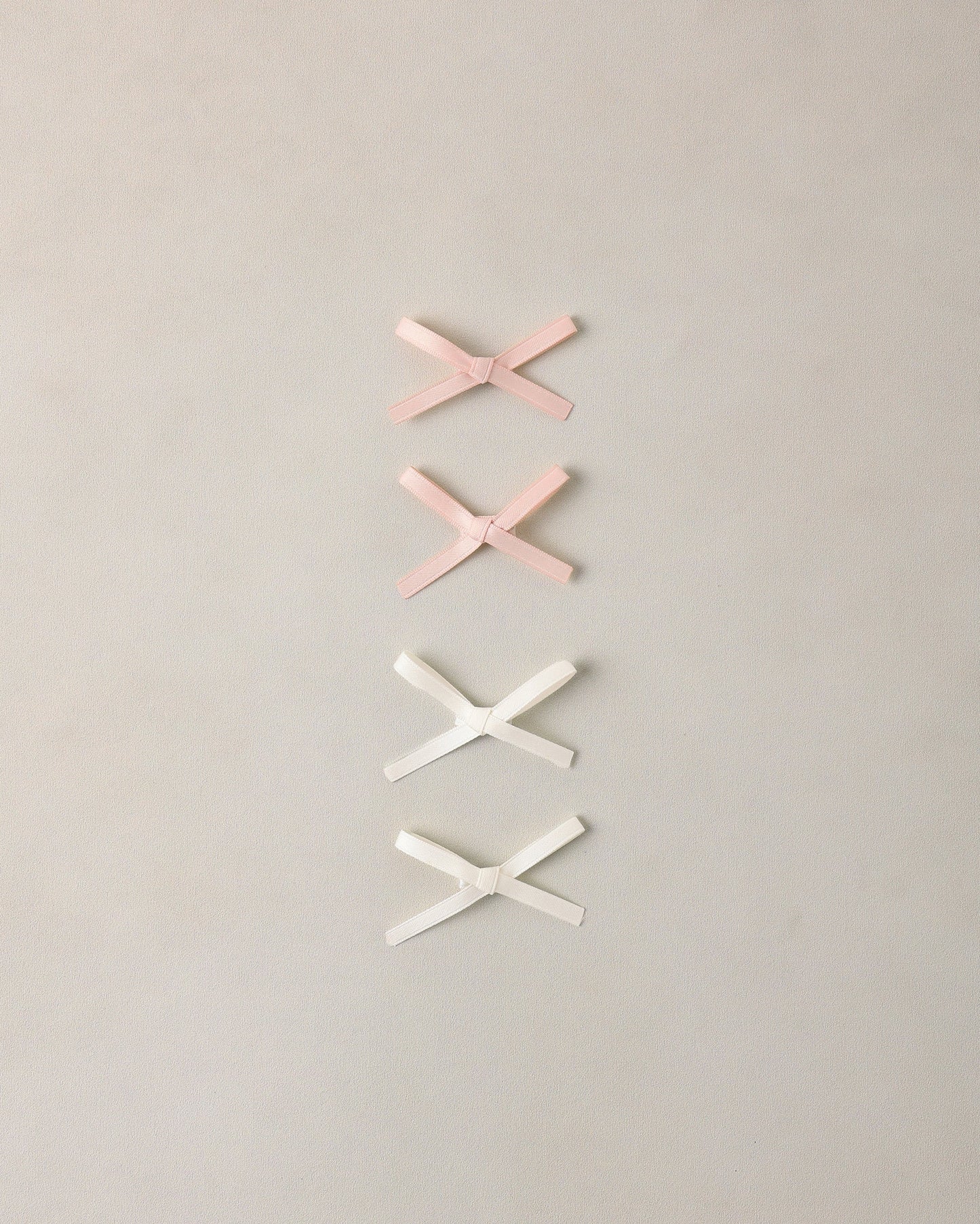 Mini Satin Ribbon Bows -Pearl/Ivory
