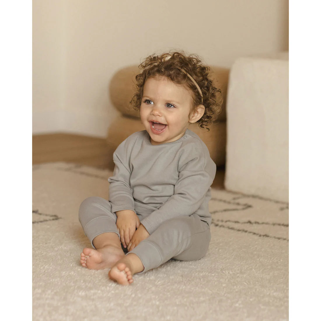 Quincy Mae-LONG SLEEVE TEE || DUSTY BLUE