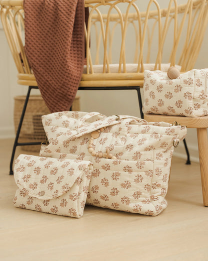 Quincy Mae-Diaper Bag + Changing Pad Set Lily Bloom