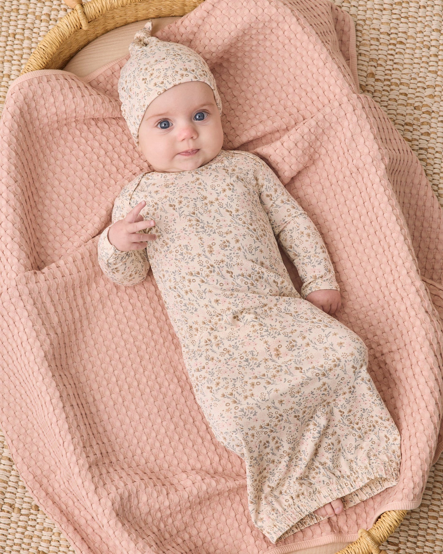 Bamboo Baby Gown + Hat Set - Bloom