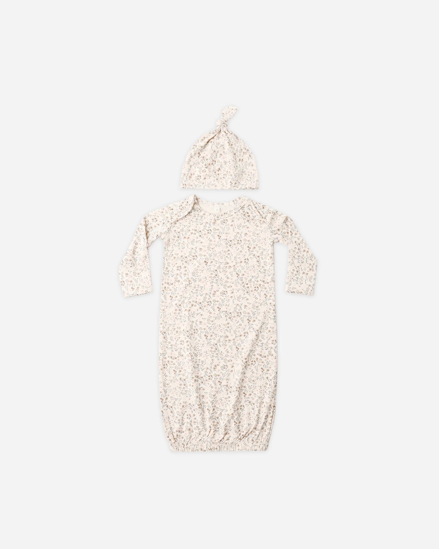 Bamboo Baby Gown + Hat Set - Bloom