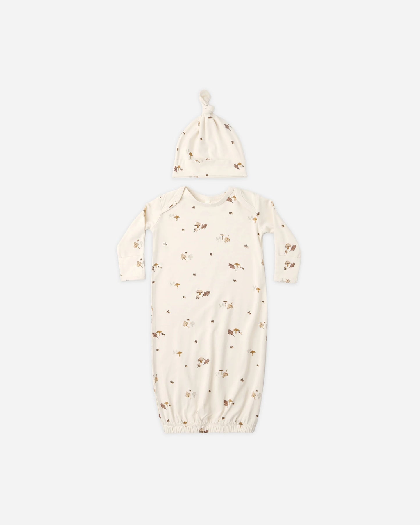 Bamboo Baby Gown + Hat Set- Woodland