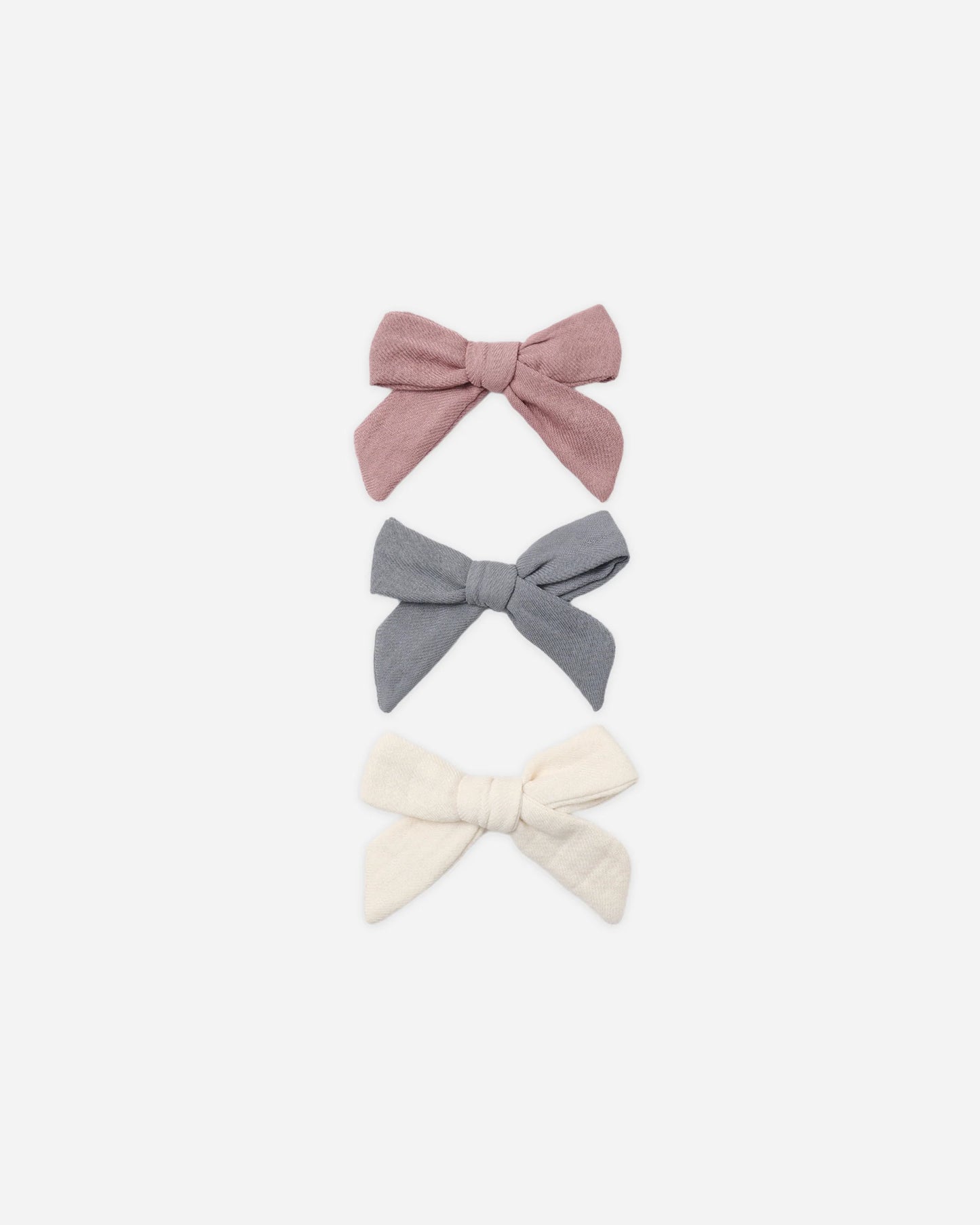 Bow W. Clip Set Of 3 Mulberry