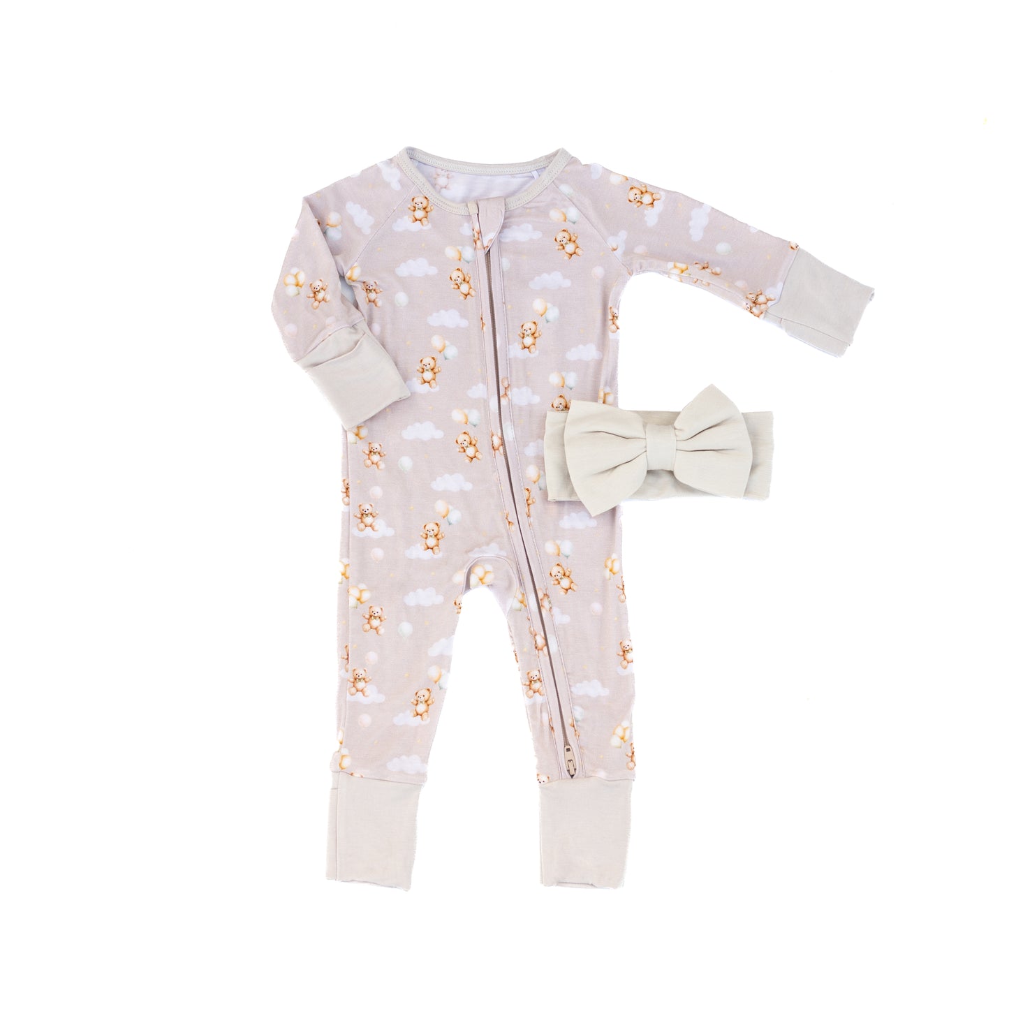 Baby Blues & Pink -Bamboo Zippered Pajama