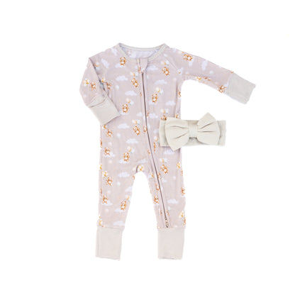 Baby Blues & Pink -Bamboo Zippered Pajama