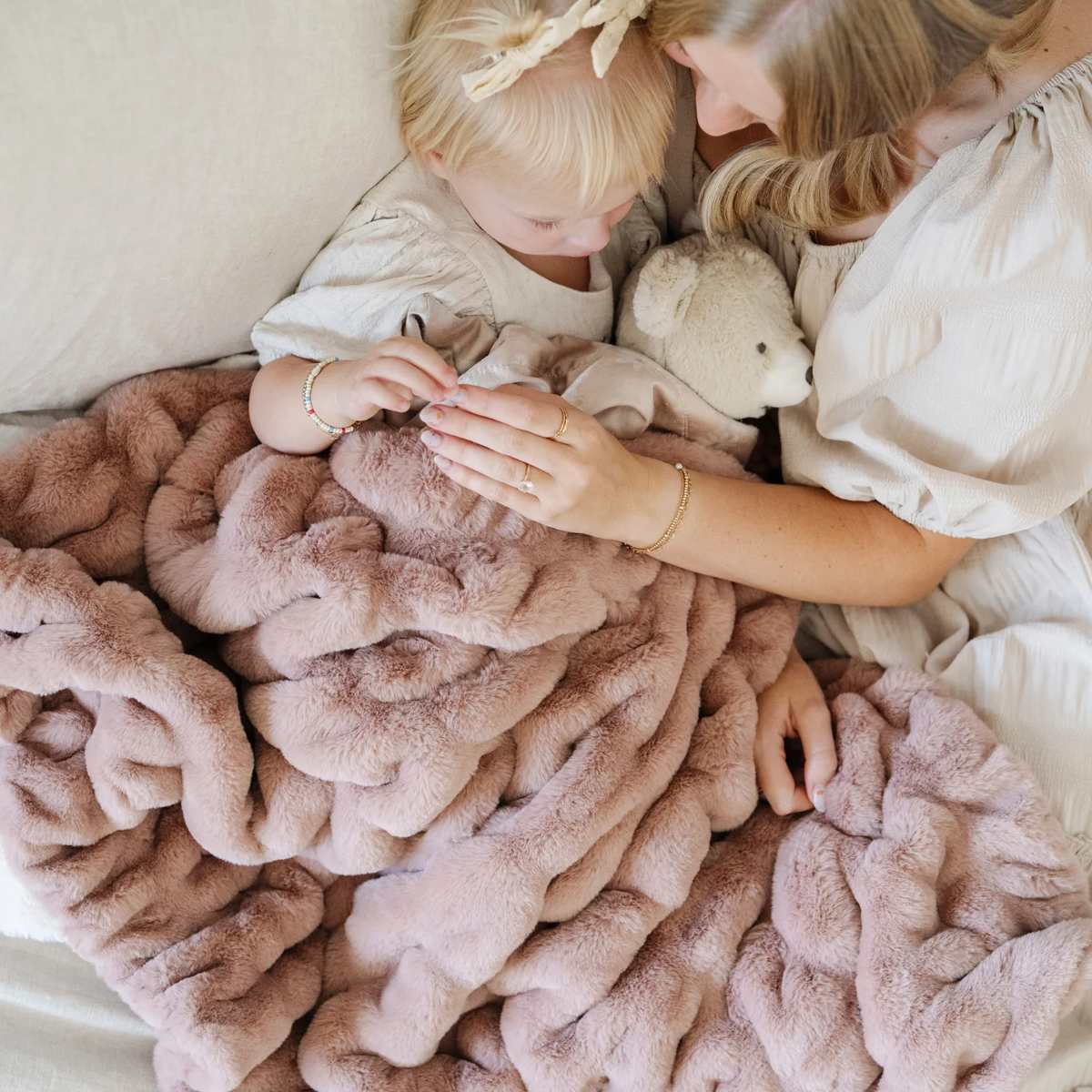 Double Ruched Receiving Blanket