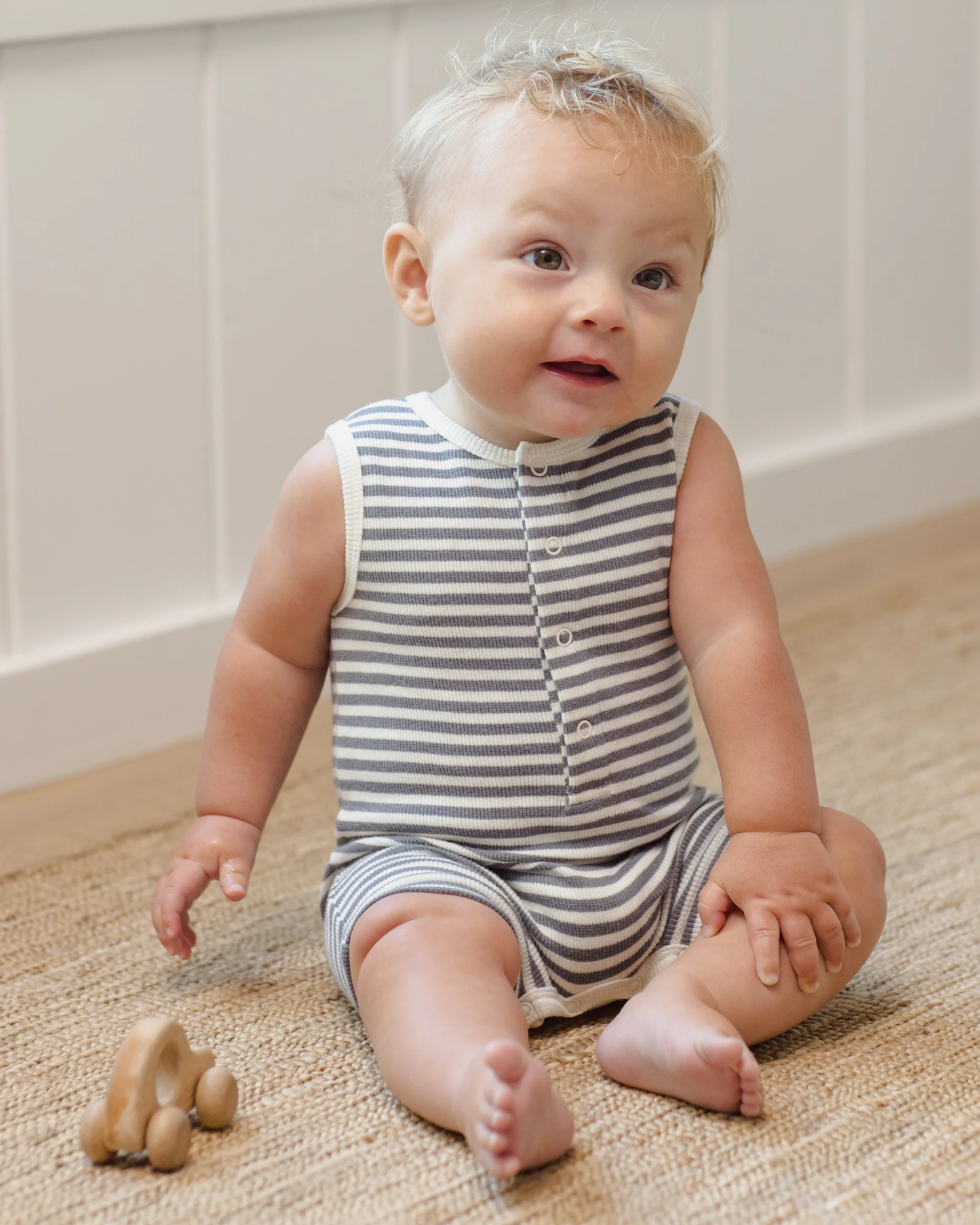 Ribbed Henley Romper