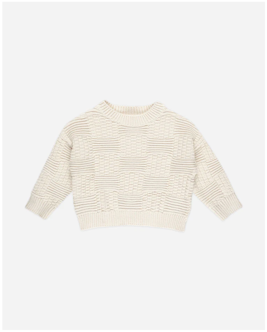 Rylee + Cru-ASPEN SWEATER || NATURAL CHECK
