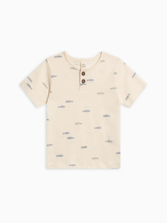 Colored Organics- Organic Reef Short Sleeve Henley