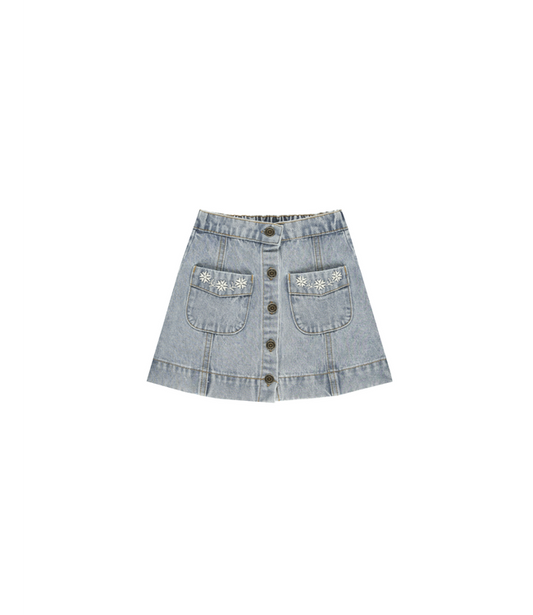 DENVER MINI SKIRT || LIGHT WASHED DENIM 2-3 Y