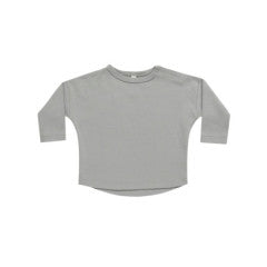Quincy Mae-LONG SLEEVE TEE || DUSTY BLUE