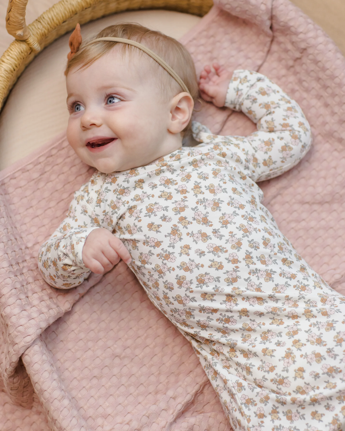 Knotted Baby Gown + Hat Set