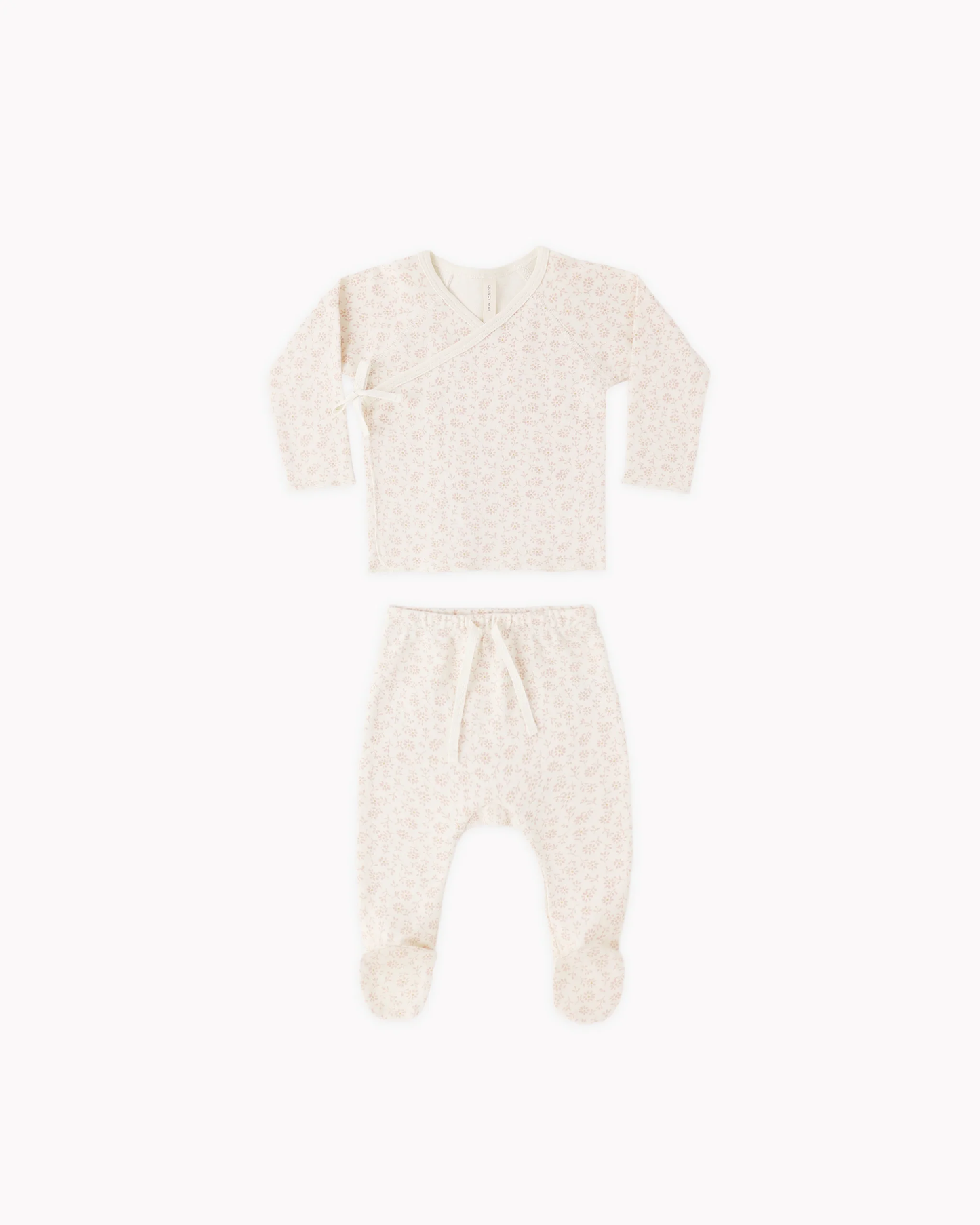 Wrap Top + Footed Pant Set