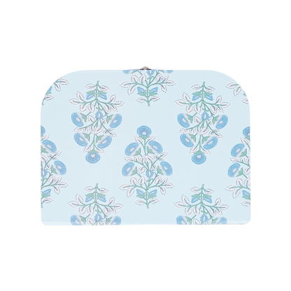 Pink Chicken-Nesting Box - Blue Bouquet Floral Block Print