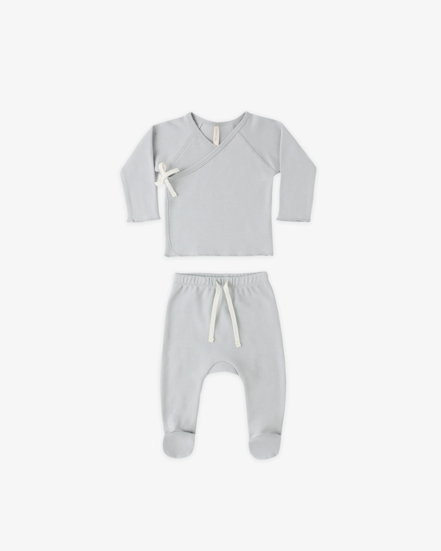 Wrap Top + Footed Pant Set