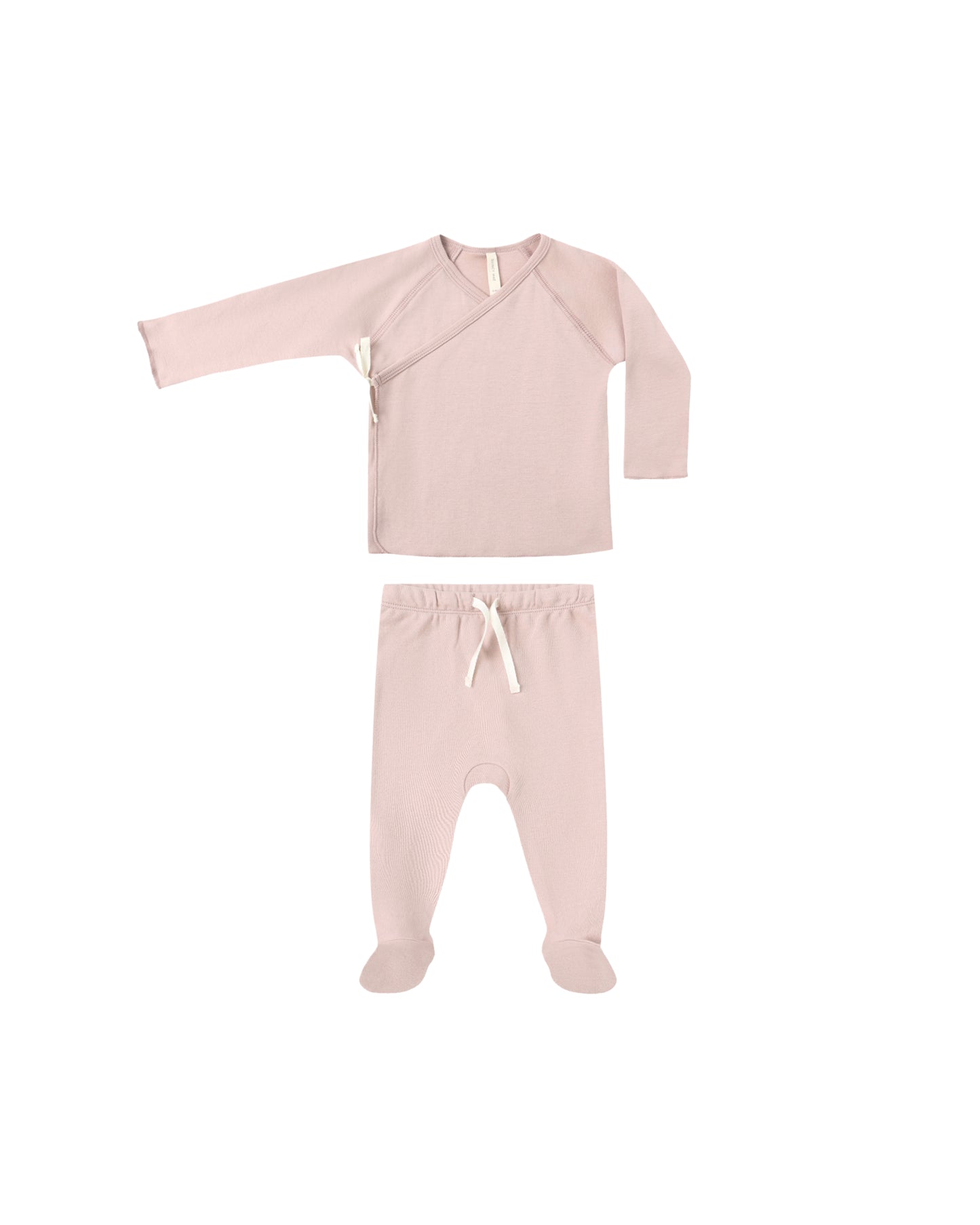 Quincy Mae- Wrap Top + Footed Pant Set