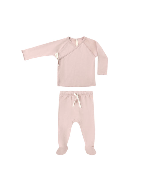 Quincy Mae- Wrap Top + Footed Pant Set