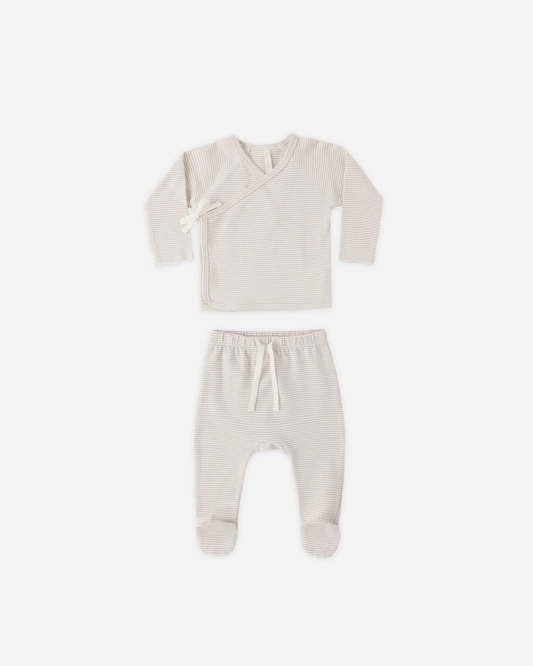 Wrap Top + Footed Pant Set