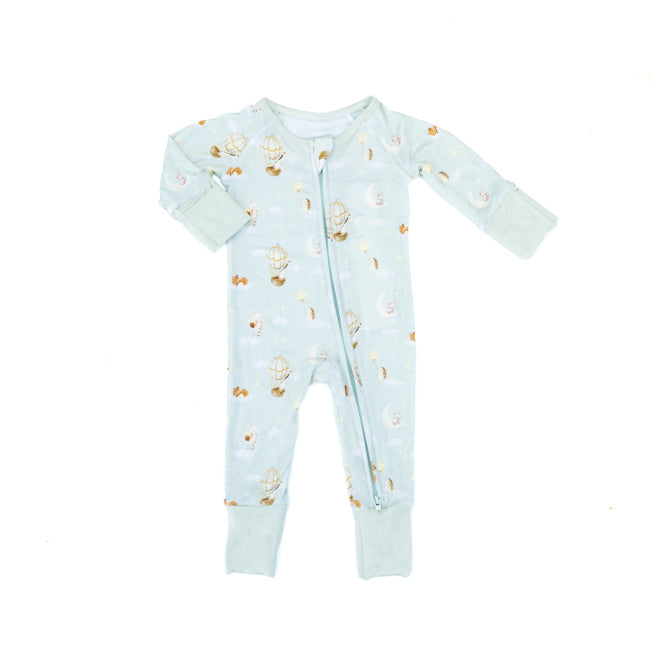 Baby Blues & Pink-Bamboo Zippered Pajama