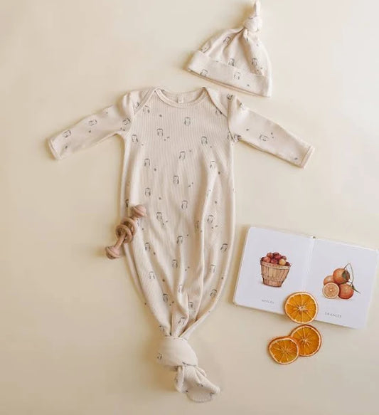 Quincy Mae-Knotted Gown + Hat Set Owl O/S