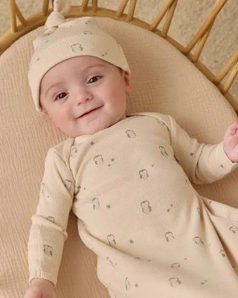 Quincy Mae-Knotted Gown + Hat Set Owl O/S