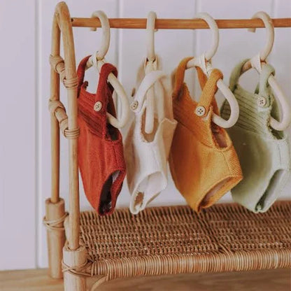 Ollie Ella-Dinkum Doll Romper -Rust