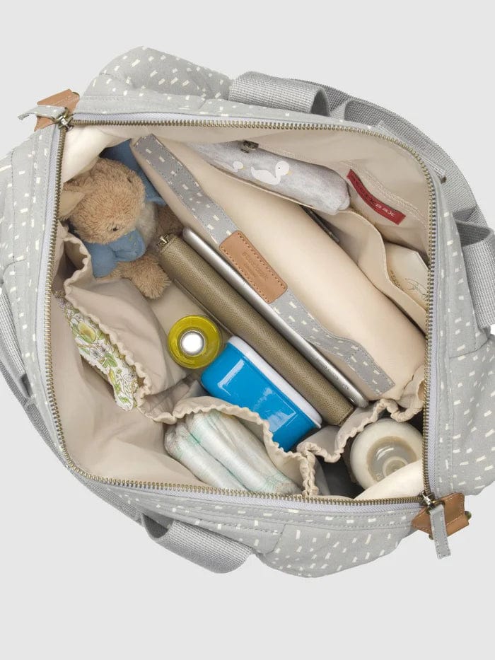 Storksac-Organic Tote Pale Grey Raindot