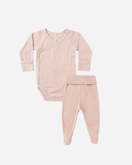 Quincy Mae- Side Snap Bodysuit + Pant Set