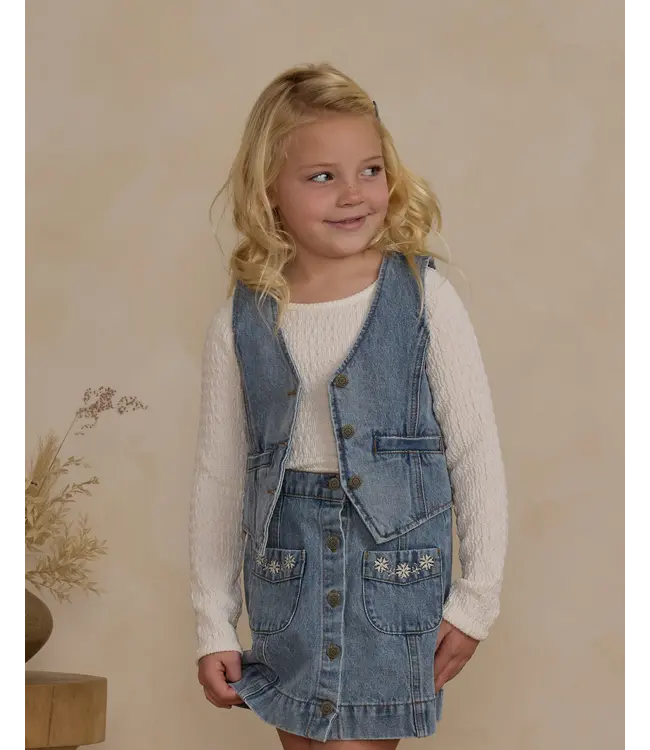 DENVER MINI SKIRT || LIGHT WASHED DENIM 2-3 Y