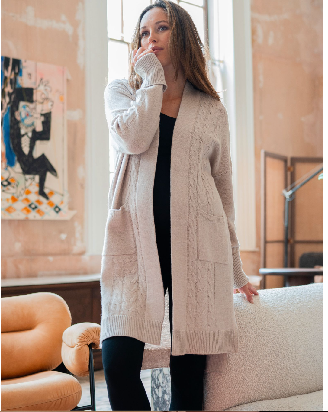 Seraphine-Arleen Knit Cardi Oatmeal XS/S
