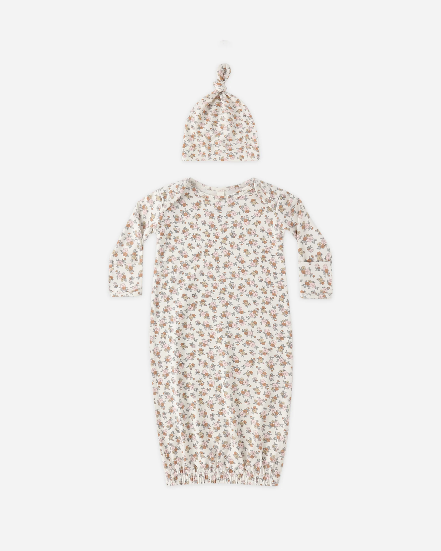 Knotted Baby Gown + Hat Set