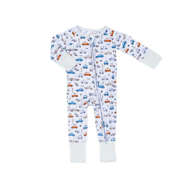 Baby Blues & Pink-Bamboo Zippered Pajama