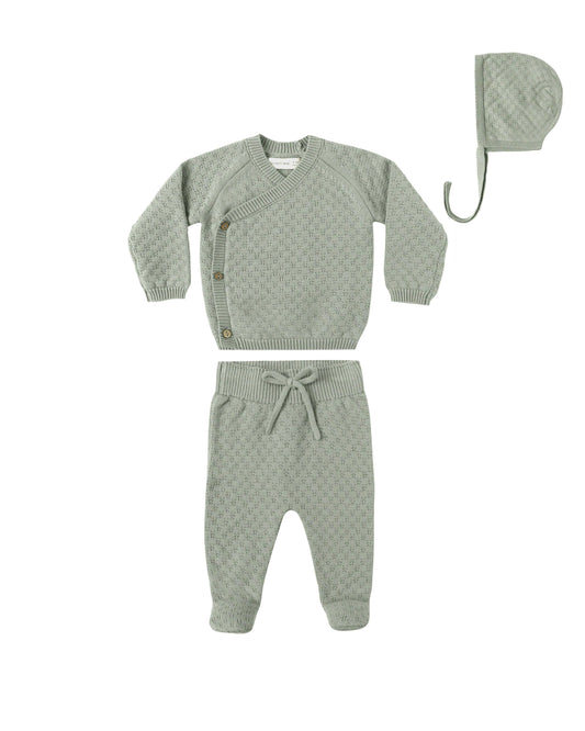 Quincy Mae- Knit Wrap Top + Pant Set