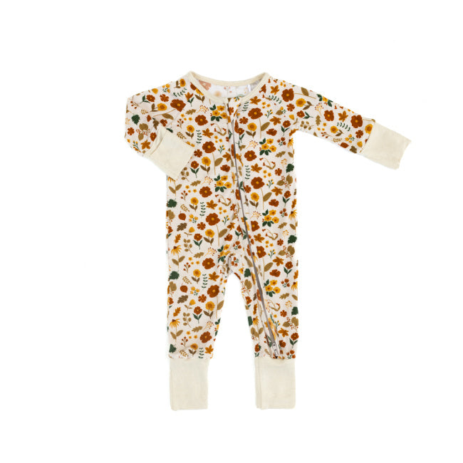 Baby Blues & Pink-Bamboo Zippered Pajama